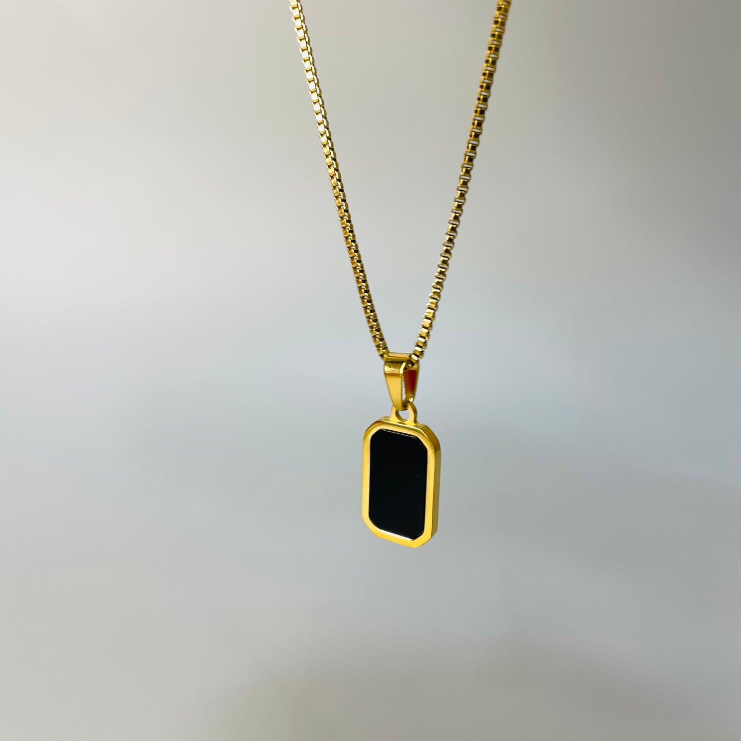 Black enamel necklace