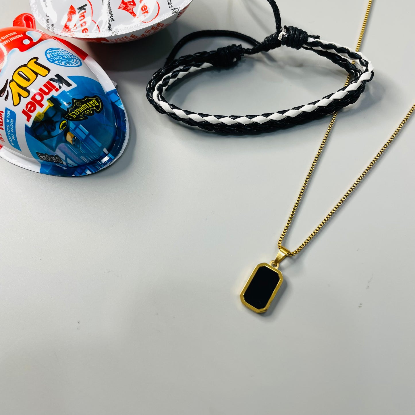 Batman kinderjoy - black enamel necklace