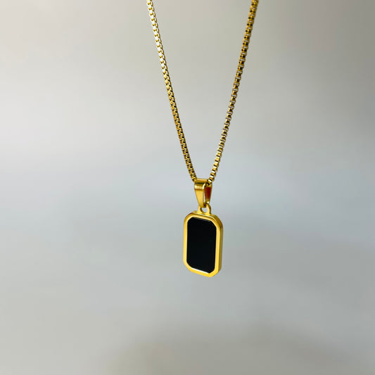 Black enamel necklace
