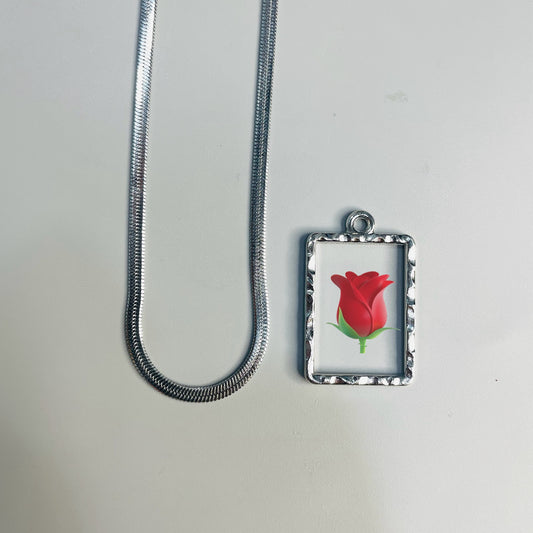 Pendants for him - snake chain (flower preservation)