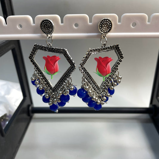 Beaded jhumkas for flower preservation