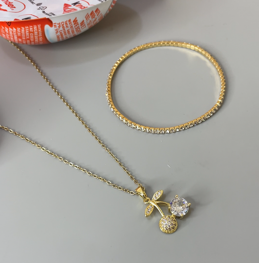 Zircon cherry necklace kinder joy