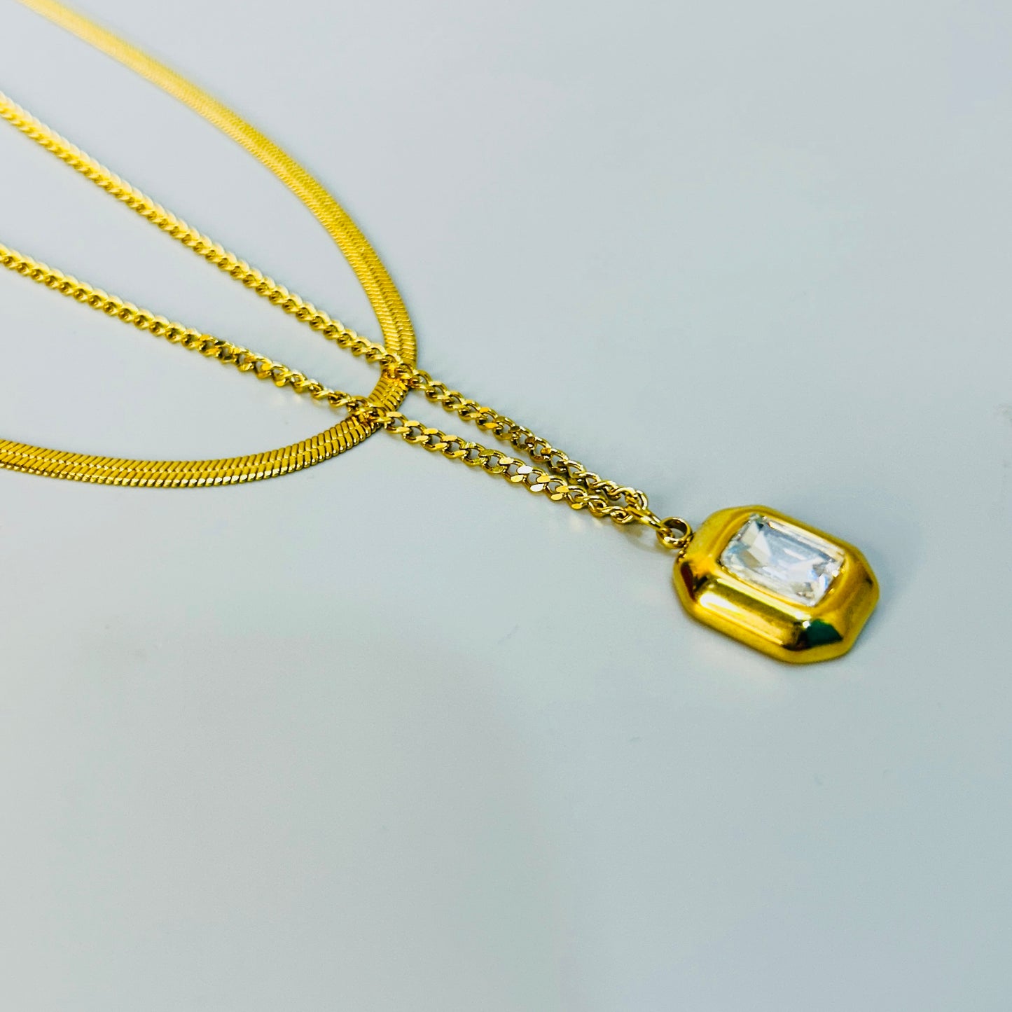 Layered hexa necklace
