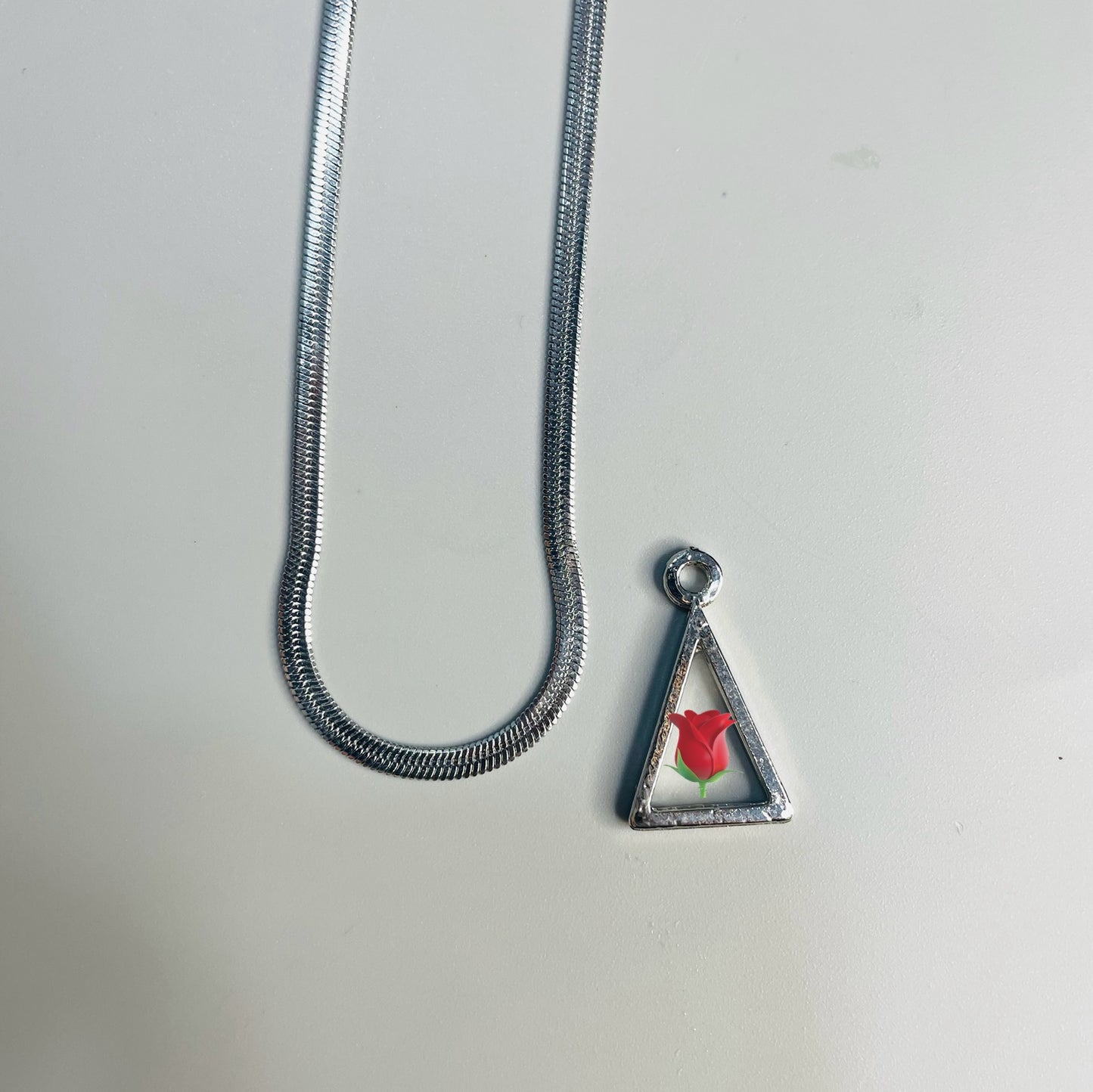 Pendants for him - snake chain (flower preservation)