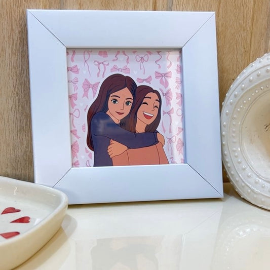 Pink bow frame